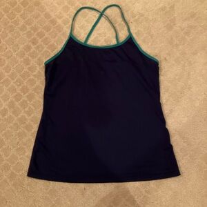 Rabbit Navy Blue Camisole with Green Spaghetti Straps Size M